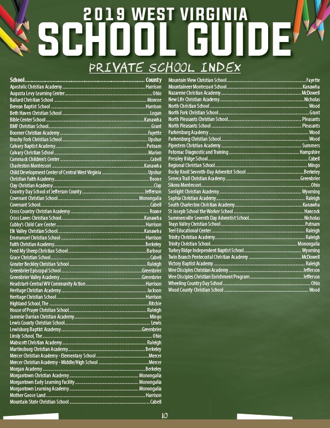 West Virginia School Guide 2019 Page 12
